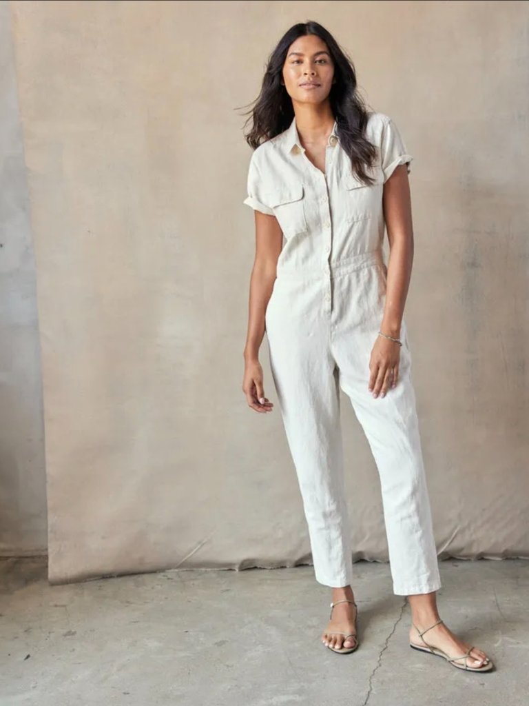 Outerknown Womens Organic Cotton Linen Blend Jumpsuit S.E.A. Suit